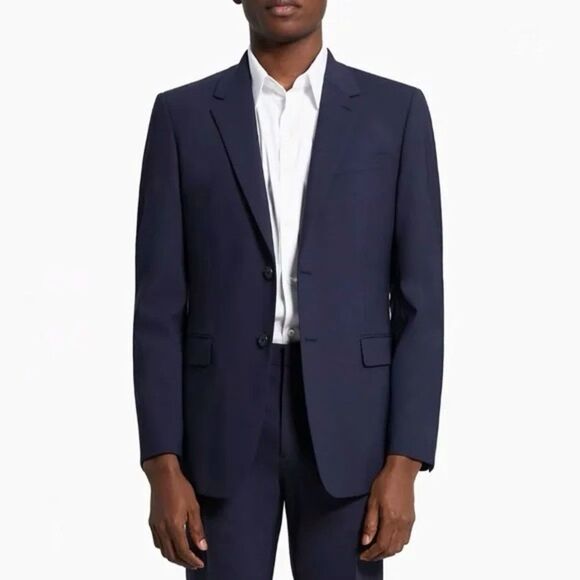 Theory Xylo NP Ostro Wool Blazer Jacket in Navy Blue Size 36R - Picture 1 of 10